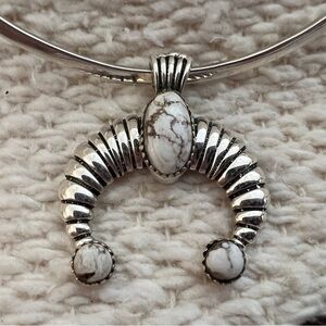 ❤️ Wild Horse Jasper Magnesite Navajo Brushed 925 Back NAJA Pendant 9.7G 1.50”L